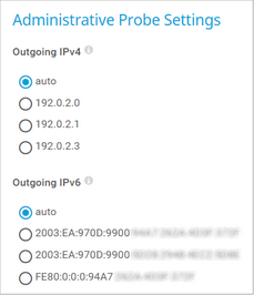 Administrative Probe Settings Administrative Probe Settings