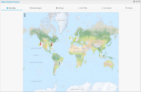 Global Status of a Network in a Geographical Map Global Status of a Network in a Geographical Map