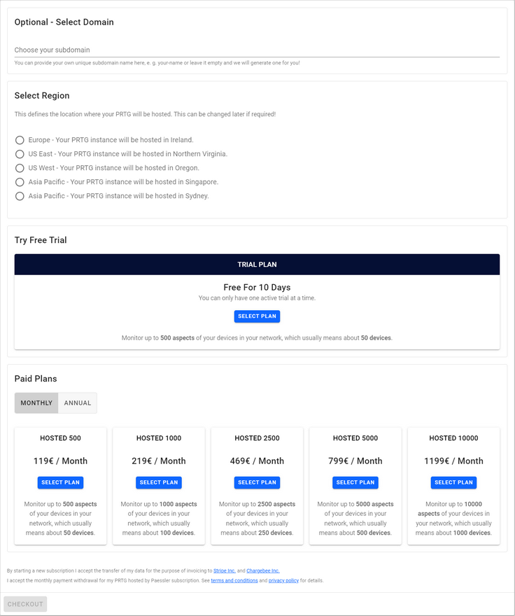Subscription Setup Subscription Setup