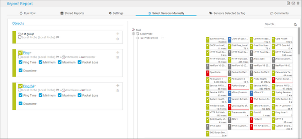Select Sensors Manually Tab Select Sensors Manually Tab