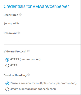 Credentials for VMware/XenServer Credentials for VMware/XenServer