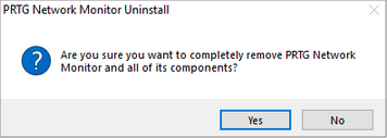 Uninstall PRTG Network Monitor Step 1 Uninstall PRTG Network Monitor Step 1