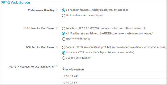 PRTG Web Server PRTG Web Server