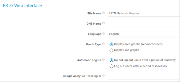 PRTG Web Interface PRTG Web Interface